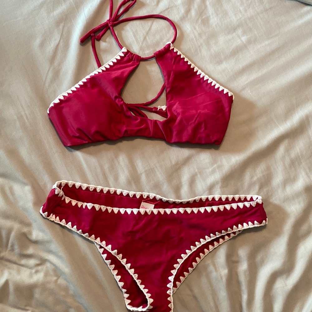 Raisins red halter bikini